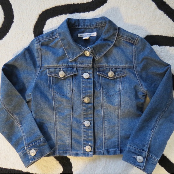 Poured in Blue Sequined Denim Jacket - Picture 2 of 4